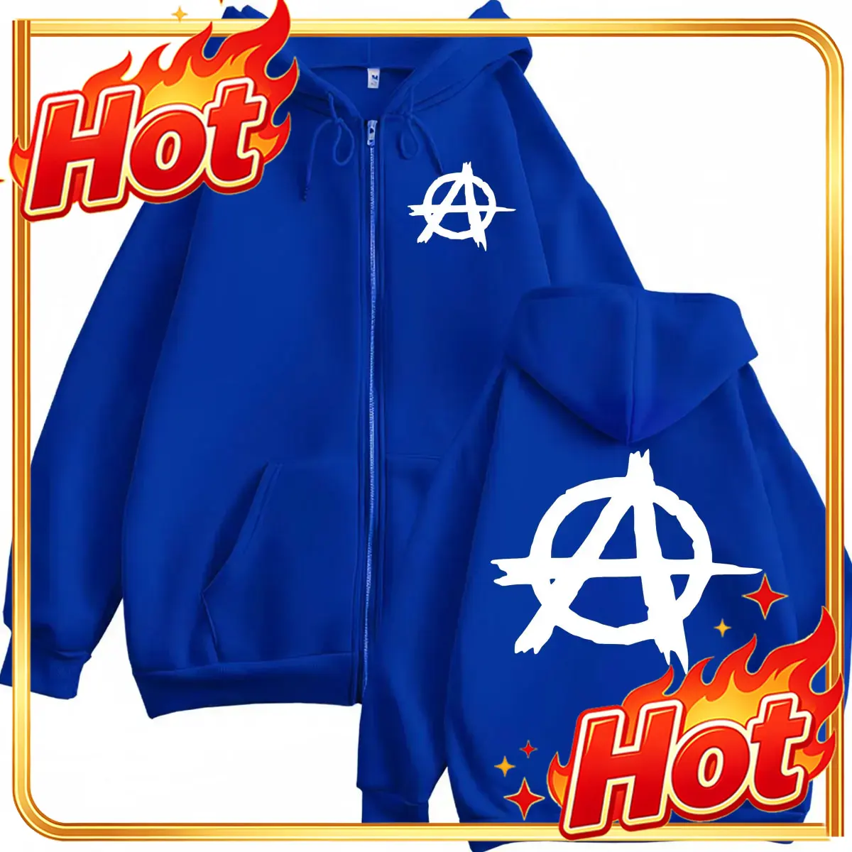 Mens Fashion Zip Up Hoodies - Felpe con cappuccio e cerniera con