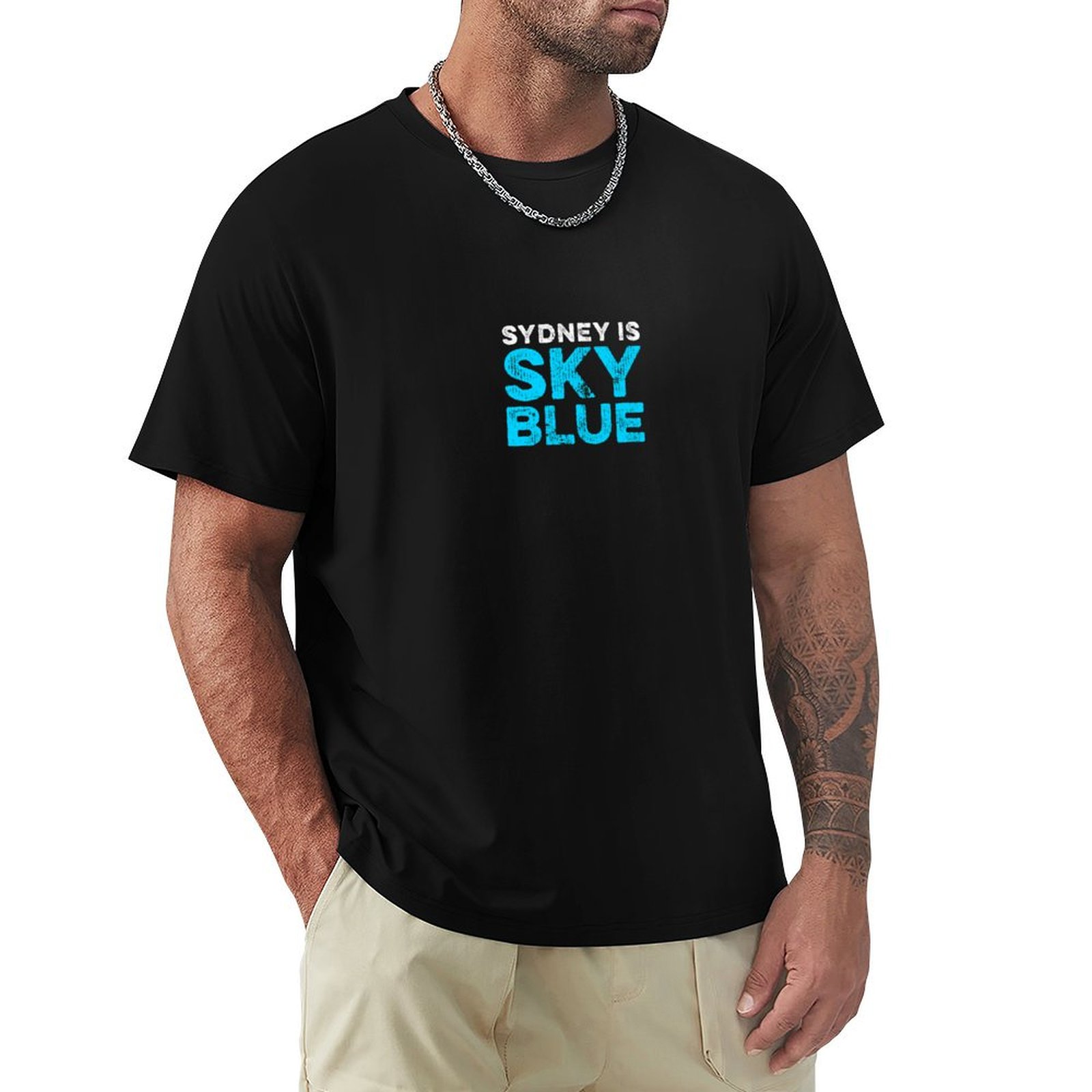Men'S Fashion Sydney - T-shirt Sydney blu cielo, maglietta casual