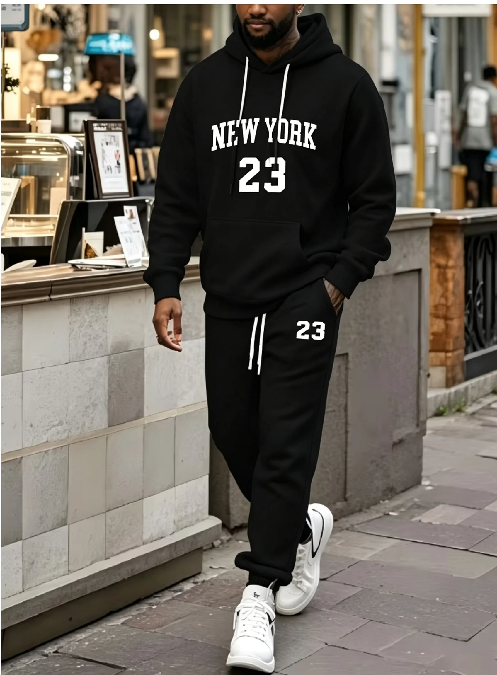 Men'S Fashion New York - Felpa con cappuccio da uomo, stile