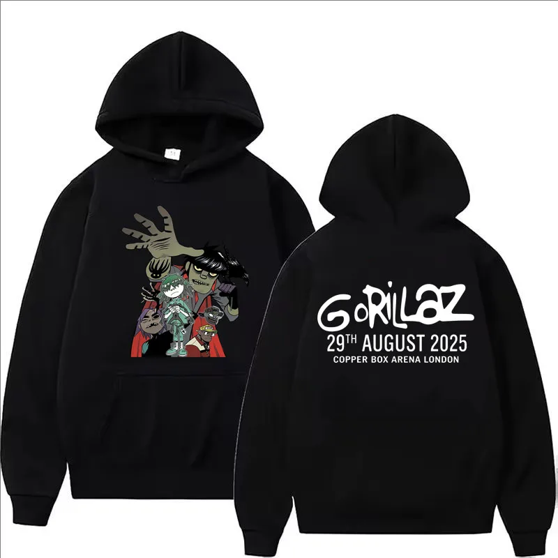 Mens Fashion Zip Up Hoodies - Felpe con stampa Gorillaz per donna