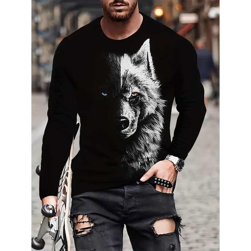 Men'S Fashion T Shirts - T-shirt da uomo a maniche lunghe